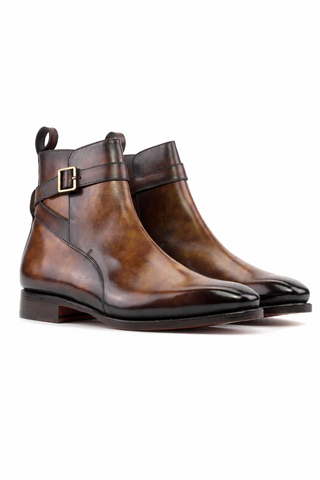 Ambrogio Patina Leather Jodhpur Boots-AmbrogioShoes