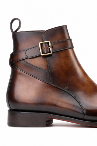 Ambrogio Patina Leather Jodhpur Boots-AmbrogioShoes