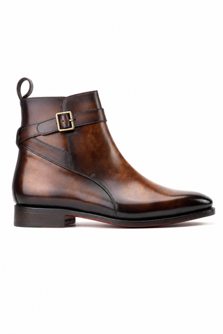 Ambrogio Patina Leather Jodhpur Boots-AmbrogioShoes