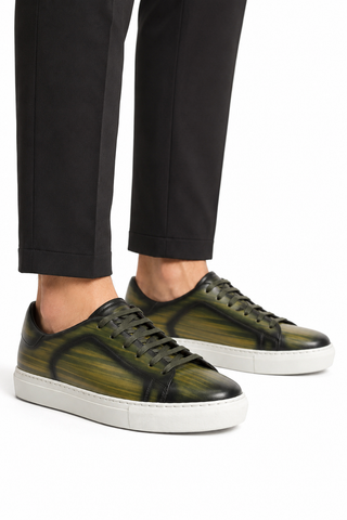 Ambrogio Patina Leather Sneaker-AmbrogioShoes
