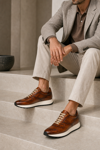 Ambrogio Phillip Leather Sneaker-AmbrogioShoes