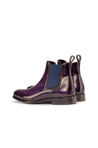 Ambrogio Purple Crust Patina Leather Chelsea Boots (AMB1035)
