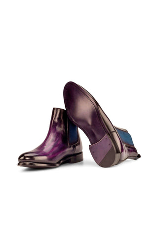 Ambrogio Purple Crust Patina Leather Chelsea Boots (AMB1035)