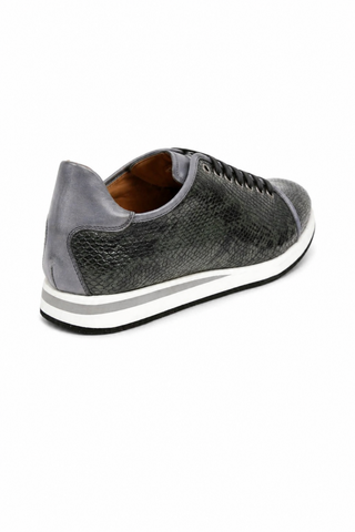 Ambrogio Snake-Embossed Calf-Skin Leather Sneakers (AMZ1008)-AmbrogioShoes