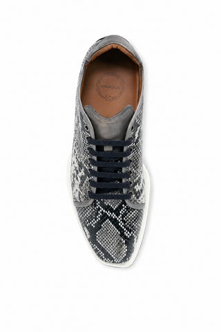 Ambrogio Snake-Embossed Calf-Skin Leather Sneakers (AMZ1008)-AmbrogioShoes