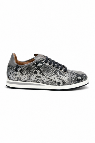Ambrogio Snake-Embossed Calf-Skin Leather Sneakers (AMZ1008)-AmbrogioShoes