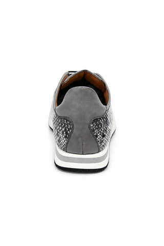 Ambrogio Snake-Print Calf-Skin Leather Sneakers (AMZ1008)-AmbrogioShoes