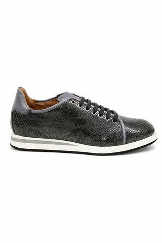 Ambrogio Snake-Print Calf-Skin Leather Sneakers (AMZ1008)-AmbrogioShoes