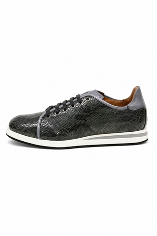Ambrogio Snake-Print Calf-Skin Leather Sneakers (AMZ1008)-AmbrogioShoes