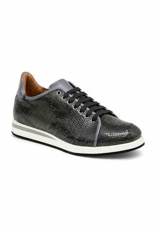 Ambrogio Snake-Print Calf-Skin Leather Sneakers (AMZ1008)-AmbrogioShoes