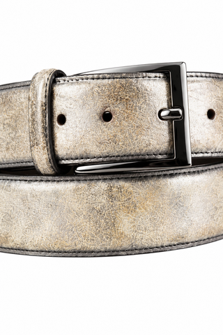 Ambrogio Stone Taupe Patina Leather Hampton Men's Belt (AMBB1051)-AmbrogioShoes