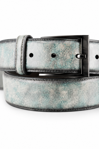 Ambrogio Stone Turquoise Patina Leather Hampton Men's Belt (AMBB1050)-AmbrogioShoes