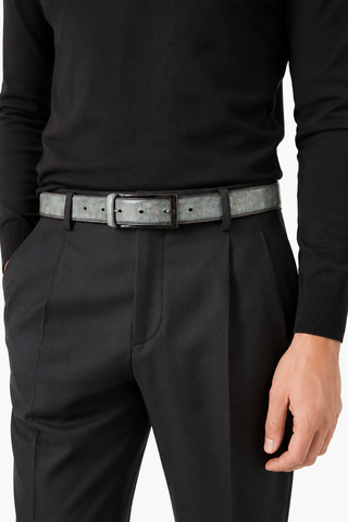 Ambrogio Stone Turquoise Patina Leather Hampton Men's Belt (AMBB1050)-AmbrogioShoes