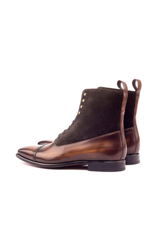 Ambrogio Suede & Leather Balmoral Boots-AmbrogioShoes