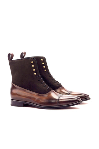 Ambrogio Suede & Leather Balmoral Boots-AmbrogioShoes