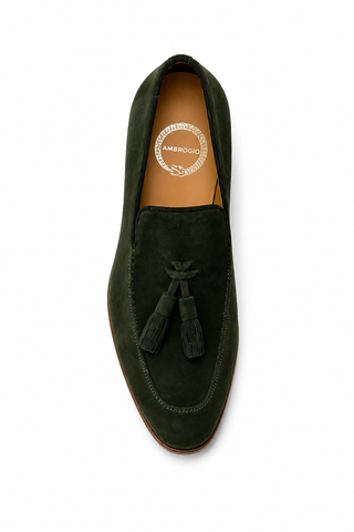 Ambrogio Suede Tassels Loafers (AMZ1002)-AmbrogioShoes