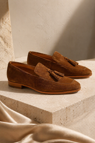 Ambrogio Suede Tassels Loafers (AMZ1002)-AmbrogioShoes