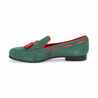Ambrogio Suede Wellington Tassels Loafers (AMB2567)-AmbrogioShoes