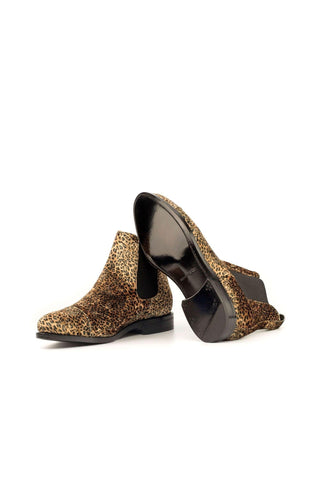 Ambrogio Tan Leopard Texture Chelsea Boots (AMB1047)-AmbrogioShoes