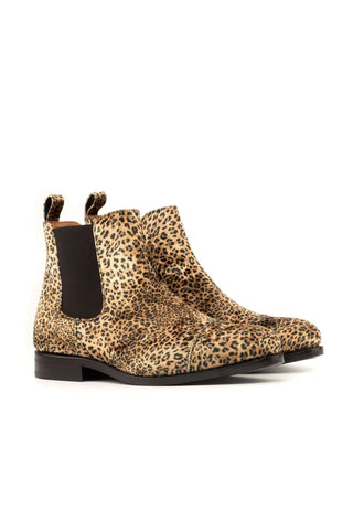 Ambrogio Tan Leopard Texture Chelsea Boots (AMB1047)-AmbrogioShoes