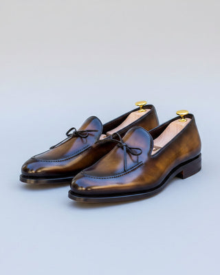 Ambrogio Tobacco Brown Patina Leather Loafers (AMB1557)-AmbrogioShoes