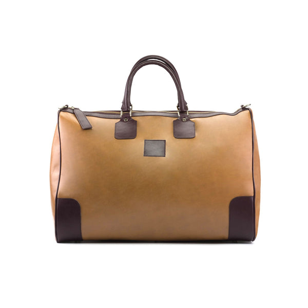 Ambrogio Unisex Cognac Calf-Skin Leather Weekender Bags (AMBH1035)-AmbrogioShoes