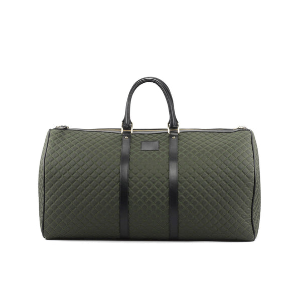 Ambrogio Unisex Green Quilted Fabric Duffle Bags (AMBH1034)-AmbrogioShoes