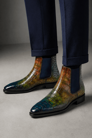 Ambrogio Vittorio Spectrum Patina Leather Chelsea Boots-AmbrogioShoes