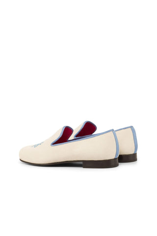Ambrogio White & Blue Suede Wellington Loafers (AMB1319)
