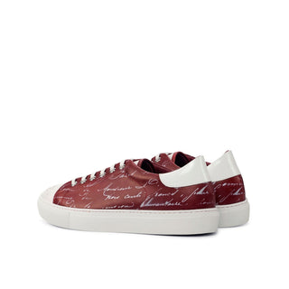 Ambrogio White & Red Patent / Calf-Skin Leather Sneakers (AMB1749)-AmbrogioShoes