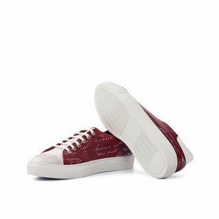Ambrogio White & Red Patent / Calf-Skin Leather Sneakers (AMB1749)-AmbrogioShoes