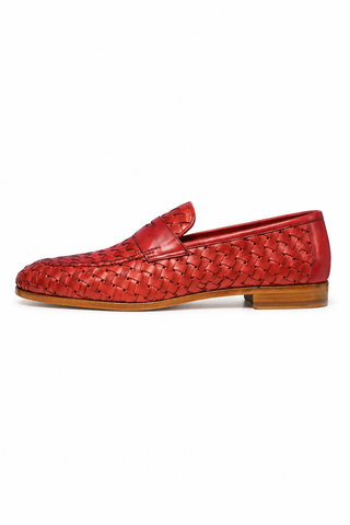 Ambrogio Woven Leather Penny Loafer-AmbrogioShoes