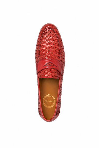 Ambrogio Woven Leather Penny Loafer-AmbrogioShoes