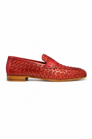 Ambrogio Woven Leather Penny Loafer-AmbrogioShoes