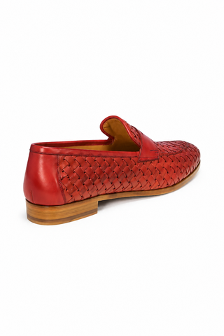 Ambrogio Woven Leather Penny Loafer-AmbrogioShoes