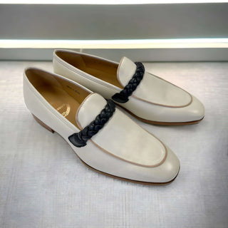 Ambrogio by Mezlan Men's Shoes Braided Nappa Leather Loafers (AMZ1006)-AmbrogioShoes