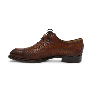 Ambrogio by Mezlan Men's Shoes Calf-Skin Leather Asymmetric Cap-Toe Oxfords (AMZ1019)-AmbrogioShoes