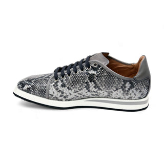 Ambrogio by Mezlan Men's Shoes Snake-Print Calf-Skin Leather Sneakers (AMZ1008)-AmbrogioShoes