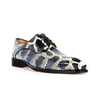 Ambrogio by Mister 39126 Blue Python Print / Patent Leather Derby (AMBS2440)-AmbrogioShoes