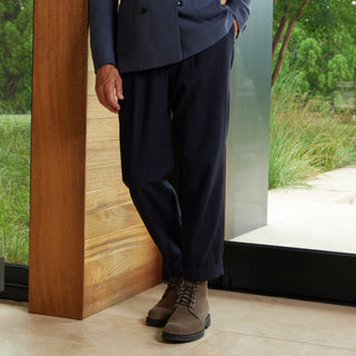 Aquatalia Bernardo Men’s Shoes Suede Leather Lace Up Boot (AQ1007)-AmbrogioShoes