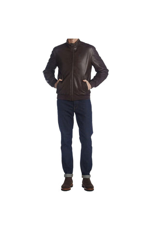 Aquatalia Matteo Calf-Skin Leather & Nylon Jacket-AmbrogioShoes