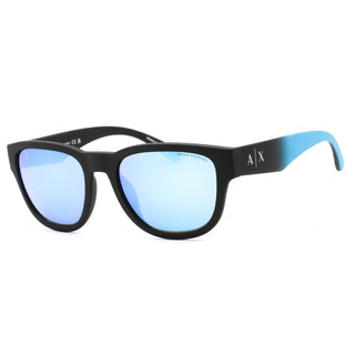 Armani Exchange 0AX4115SU Sunglasses Matte Black / Azure Mirror-AmbrogioShoes