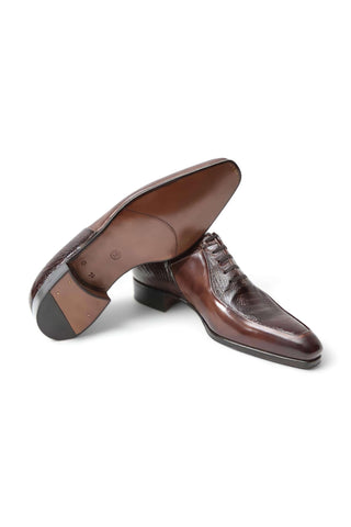 Artioli Alfredo Buffered Leather / Ostrich Leg Oxford (ART1097)-AmbrogioShoes