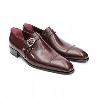 Artioli Bartolomeo Men's Luxury Italian Shoes Calf-Skin Leather Single Monk Strap (ART1004)-AmbrogioShoes