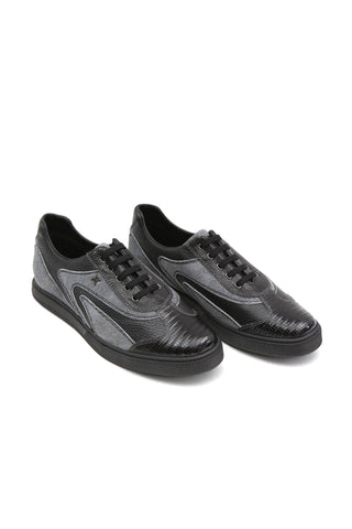 Artioli David Lizard Printed Suede / Calf-Skin Leather Sneaker (ART1157)-AmbrogioShoes