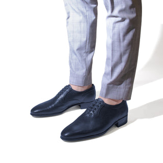 Artioli Enrico Men's Shoes Perforated Kangaroo Leather Oxford (ART1190)-AmbrogioShoes