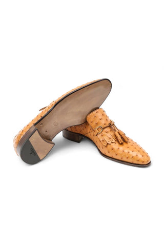 Artioli Enzo Ostrich Tassels Loafers (ART1042)-AmbrogioShoes