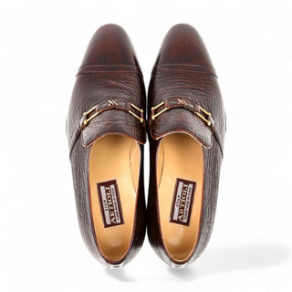 Artioli Flavio Men's Luxury Italian Shoes Shark-Skin Leather Horsebit Loafers (ART1012)-AmbrogioShoes