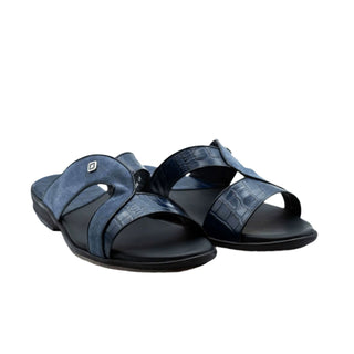 Artioli Gela Men's Shoes Exotic Crocodile Skin / Suede Leather Slip-On Sandal (ART1173)-AmbrogioShoes