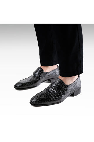 Artioli Gustavo Crocodile Skin Penny Loafer (ART1202)-AmbrogioShoes